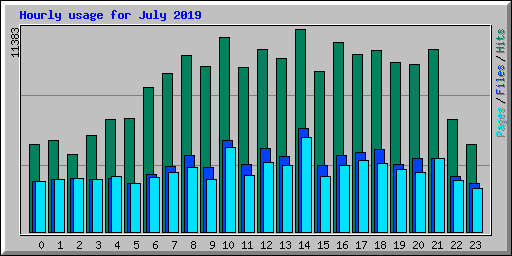 Hourly usage for July 2019